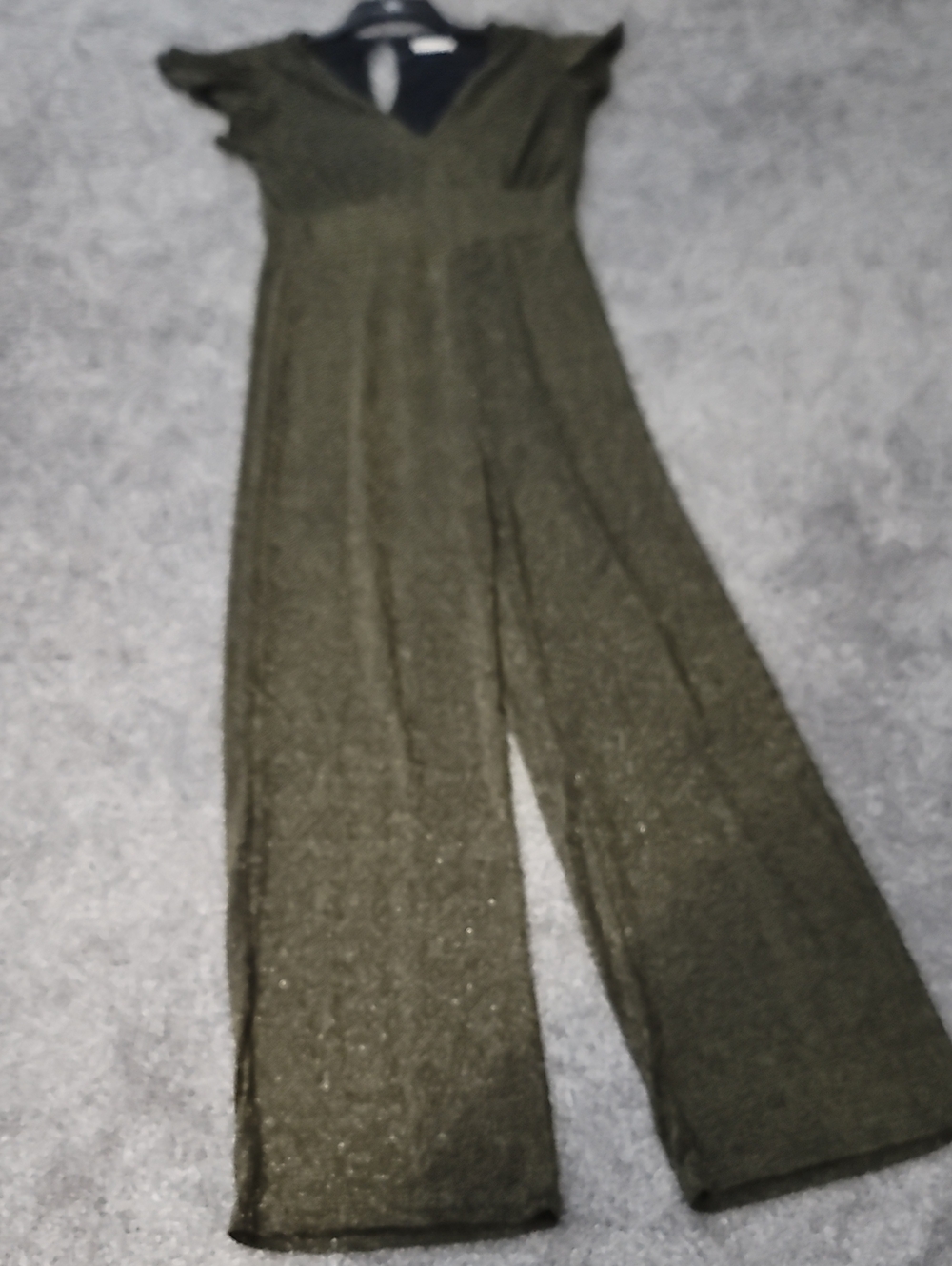 Altar'd State Olive Green Metallic Wide-Leg Jumpsuit